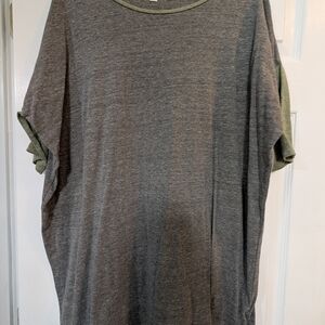 LuLaRoe Women's Gray Tee with Green Accents